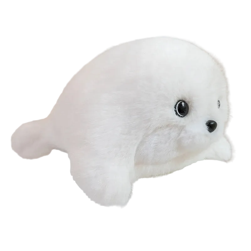 Cute Chubby Seal Plush Toy – Soft Fluffy Ocean Animal Doll