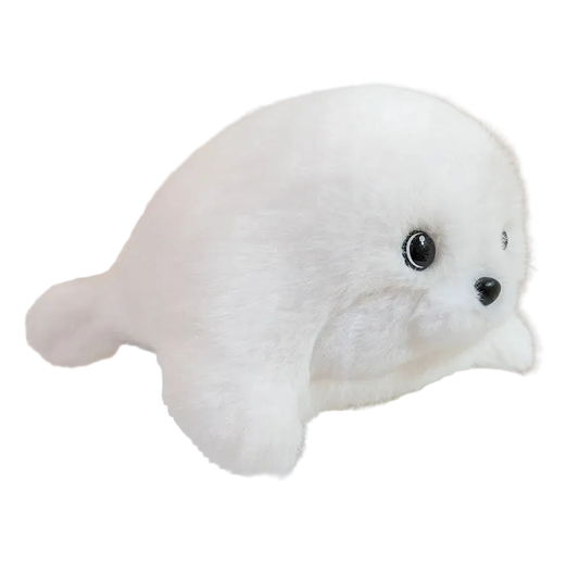 Cute Chubby Seal Plush Toy – Soft Fluffy Ocean Animal Doll