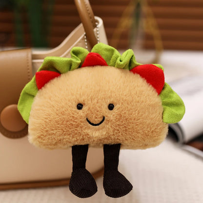 Cute Cartoon Hamburger & Taco Plush Toy – Soft Fluffy Stuffed Doll for Kids