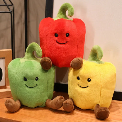 Smiling Pepper Plush Toy – Cute Cartoon Vegetable Desk Companion