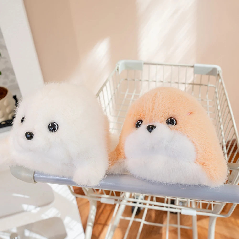 Cute Chubby Seal Plush Toy – Soft Fluffy Ocean Animal Doll