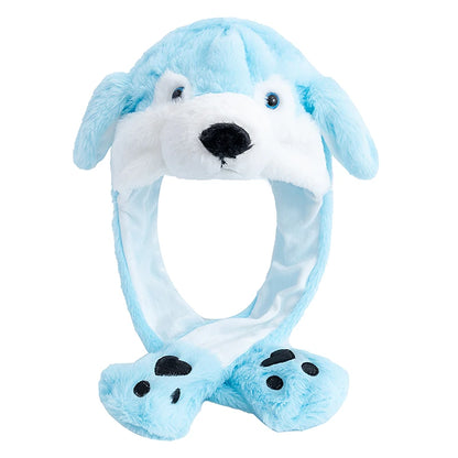 New Unisex Ear Hat Funny Little Yellow Chicken Couple Cute Ear Moving Up Cap Men Women Girls Rabbits Plush Winter Lovely Hats ﻿