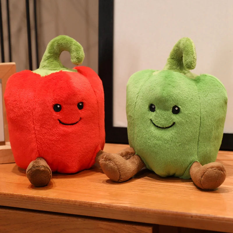 Smiling Pepper Plush Toy – Cute Cartoon Vegetable Desk Companion