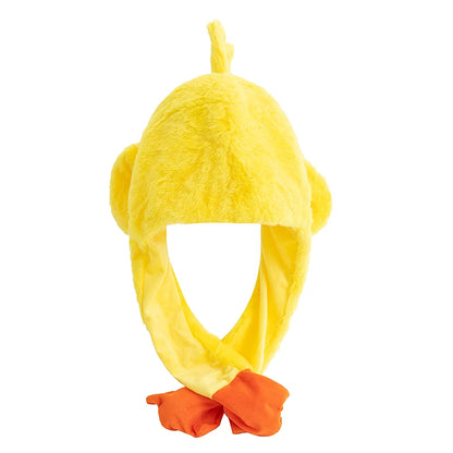New Unisex Ear Hat Funny Little Yellow Chicken Couple Cute Ear Moving Up Cap Men Women Girls Rabbits Plush Winter Lovely Hats ﻿