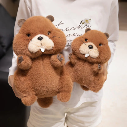 Fluffy Chubby Marmot Plush Doll (22–45 cm) – Cute Groundhog Gift for Kids