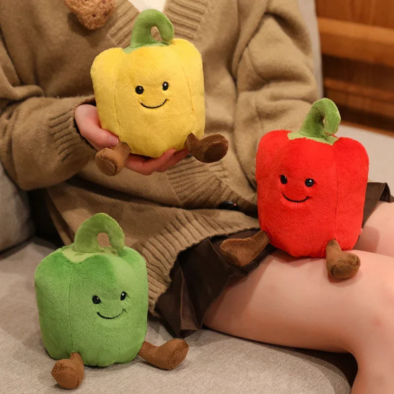 Smiling Pepper Plush Toy – Cute Cartoon Vegetable Desk Companion