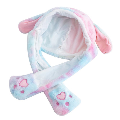 Women's Plush Rabbit Ear Hat – Cute Moving Ears, Funny Winter Cap for Girls