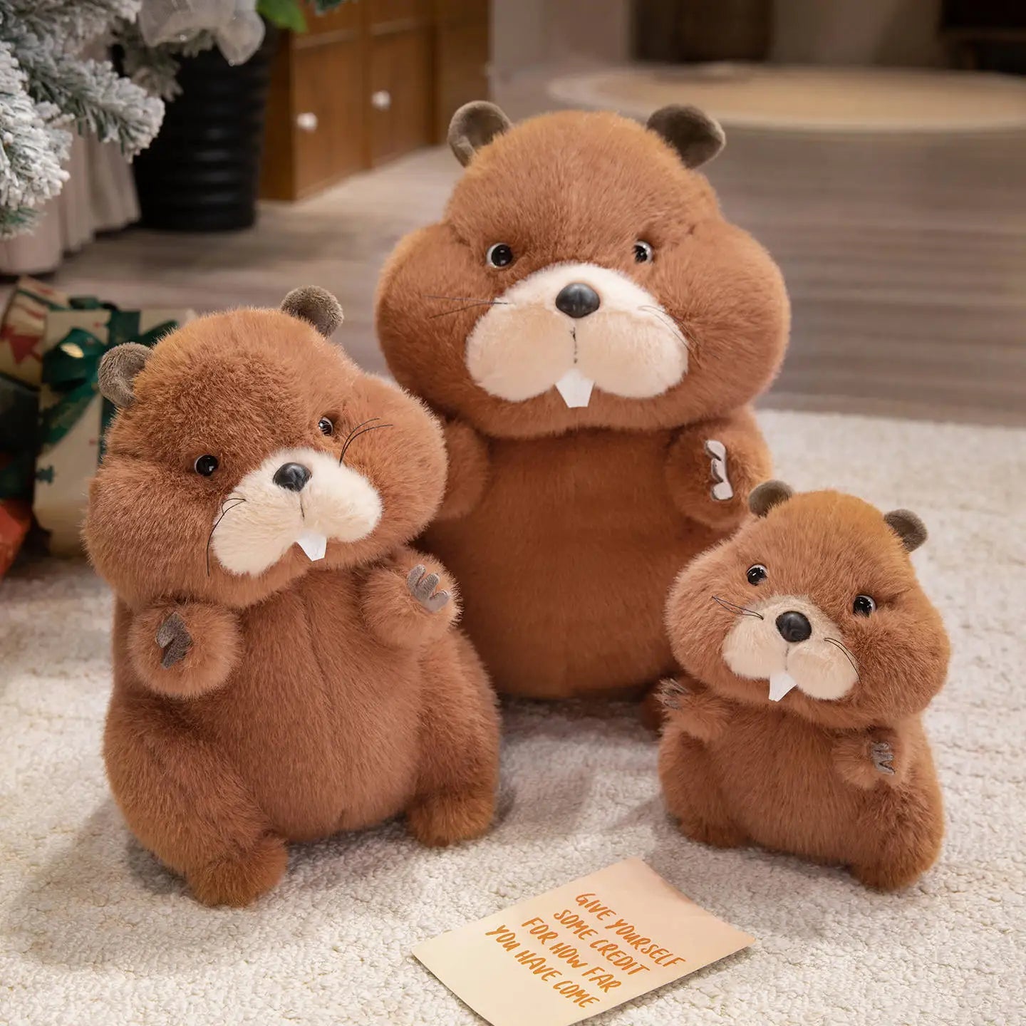 Fluffy Chubby Marmot Plush Doll (22–45 cm) – Cute Groundhog Gift for Kids