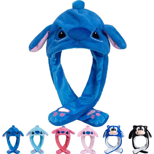 Cute Character-Inspired Plush Ear Hat with Moving Ears – Winter Gift for Women and Girls