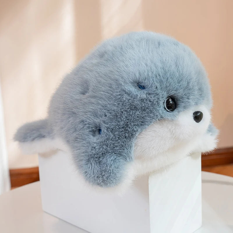 Cute Chubby Seal Plush Toy – Soft Fluffy Ocean Animal Doll