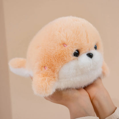Cute Chubby Seal Plush Toy – Soft Fluffy Ocean Animal Doll