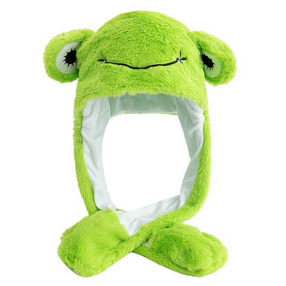 New Unisex Ear Hat Funny Little Yellow Chicken Couple Cute Ear Moving Up Cap Men Women Girls Rabbits Plush Winter Lovely Hats ﻿