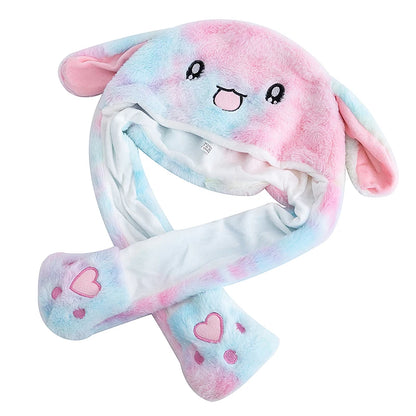 Lovely Plush Rabbit Ear Hat with Moving Ears – Winter Accessory for Women and Girls