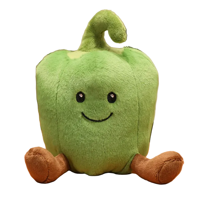 Smiling Pepper Plush Toy – Cute Cartoon Vegetable Desk Companion