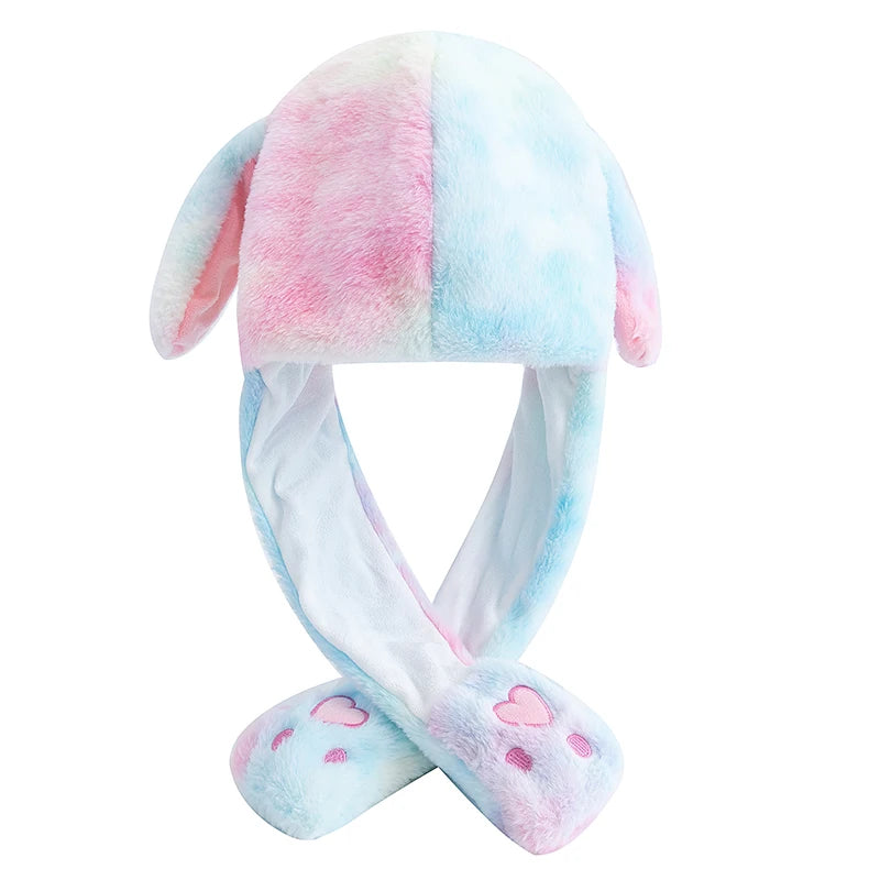 Lovely Plush Rabbit Ear Hat with Moving Ears – Winter Accessory for Women and Girls