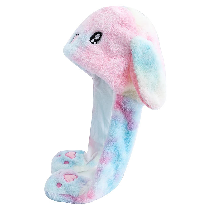 Lovely Plush Rabbit Ear Hat with Moving Ears – Winter Accessory for Women and Girls