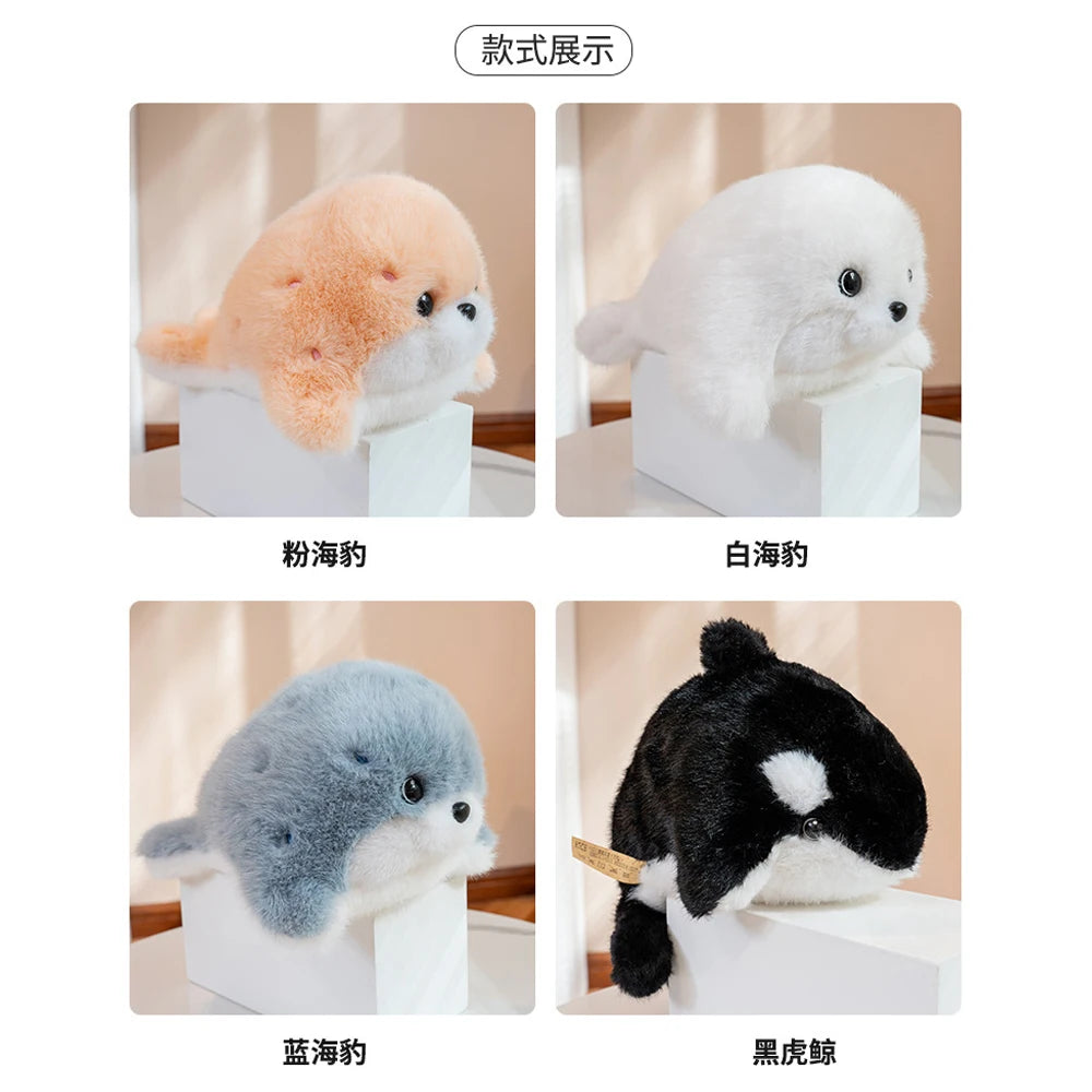 Cute Chubby Seal Plush Toy – Soft Fluffy Ocean Animal Doll